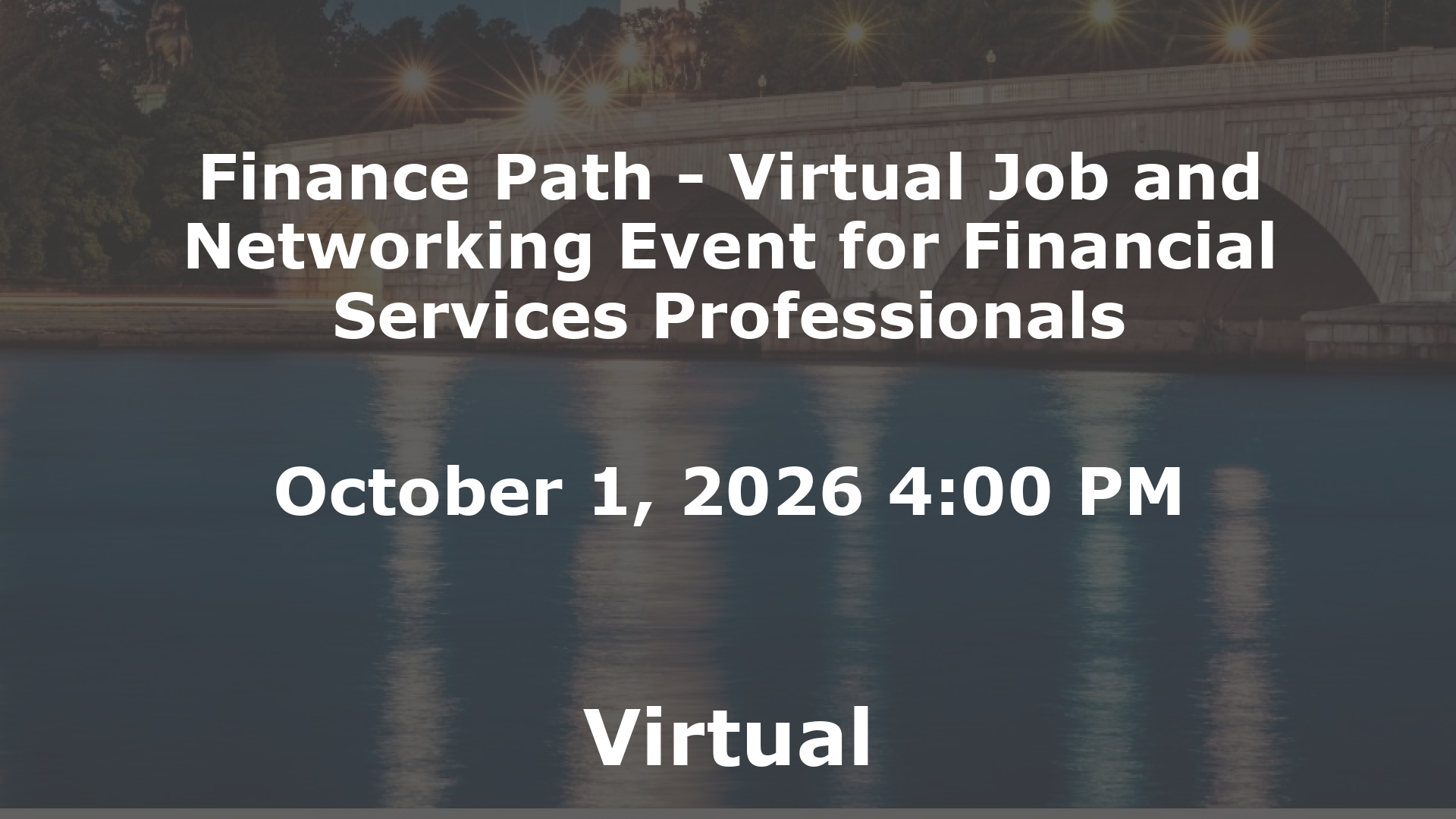 Finance Path - Virtual Job and Networking Event for Financial Services Professionals event image
